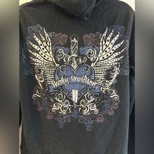 Harley Davidson Detailed Zip Up Hoodie